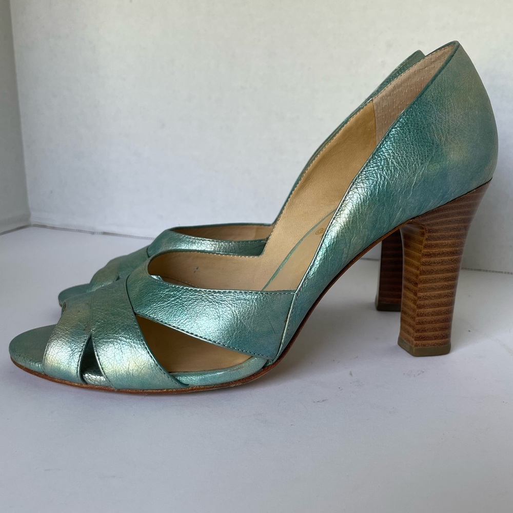 Metallic sea foam/turquoise Modern Vintage heels
